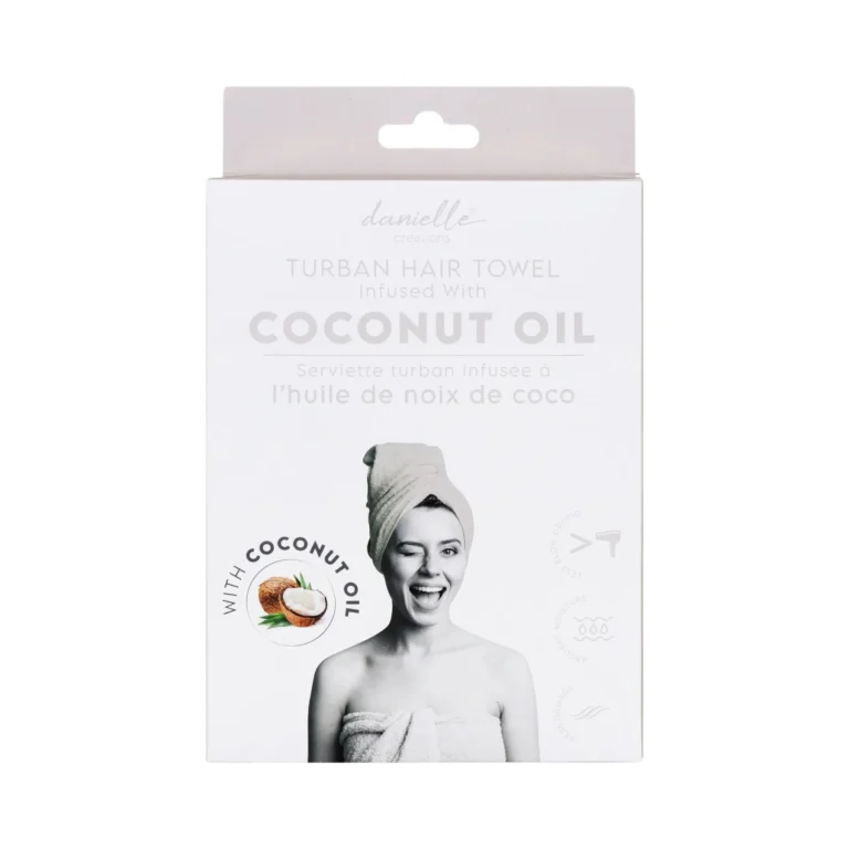 Danielle Creations – Coconut Oil Infused Grey Turban Hair Towel