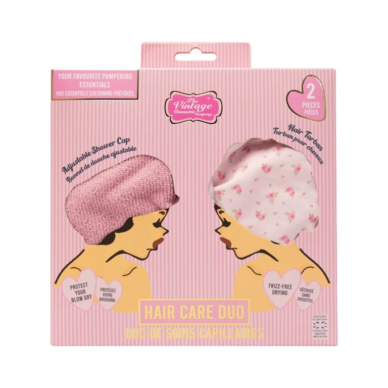 The Vintage Cosmetic – Shower Cap & Hair Turban Duo